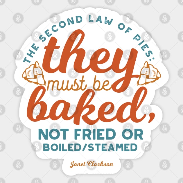 Pie quotes by Janet Clarkson Sticker by FlinArt